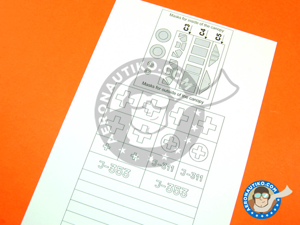 Image 2: Messerschmitt Bf 109 E-3 | Máscaras en escala 1/48 fabricado por Montex Mask (ref. K48161)