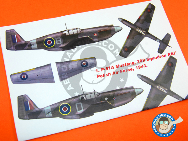 Image 4: North American P-51 Mustang A | Máscaras en escala 1/48 fabricado por Montex Mask (ref. K48167)