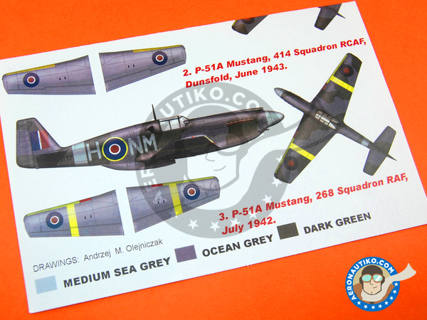 Image 5: North American P-51 Mustang A | Máscaras en escala 1/48 fabricado por Montex Mask (ref. K48167)