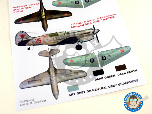 Image 3: Curtiss P-40 Warhawk K | Masks in 1/48 scale manufactured by Montex Mask (ref. K48168)