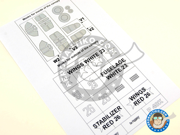 Image 4: Curtiss P-40 Warhawk K | Masks in 1/48 scale manufactured by Montex Mask (ref. K48168)