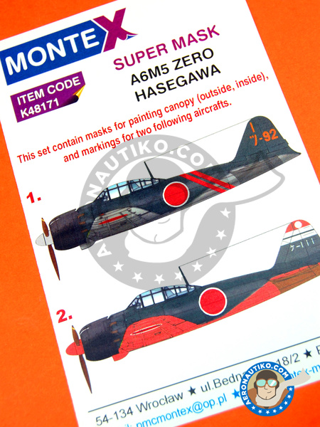 Mitsubishi A6M Zero 5 | Masks in 1/48 scale manufactured by Montex Mask (ref. K48171) image