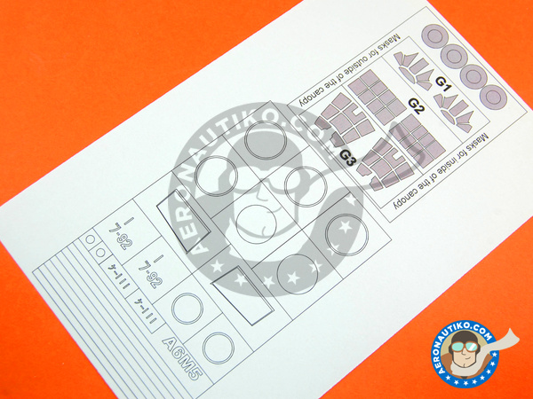 Image 3: Mitsubishi A6M Zero 5 | Masks in 1/48 scale manufactured by Montex Mask (ref. K48171)