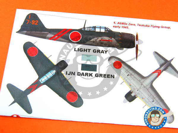 Image 4: Mitsubishi A6M Zero 5 | Masks in 1/48 scale manufactured by Montex Mask (ref. K48171)