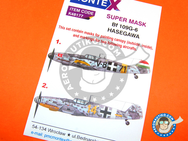 Image 1: Messerschmitt Bf 109 G-6 | Máscaras en escala 1/48 fabricado por Montex Mask (ref. K48177)