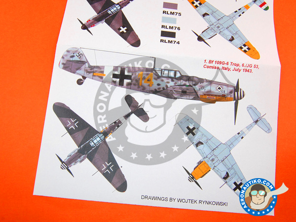Image 5: Messerschmitt Bf 109 G-6 | Máscaras en escala 1/48 fabricado por Montex Mask (ref. K48177)
