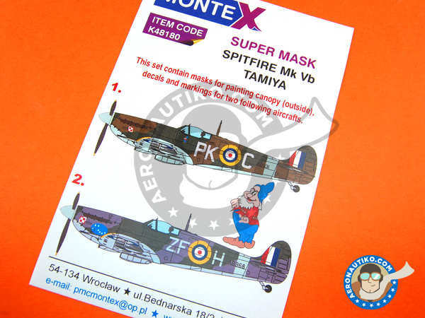 Image 1: Supermarine Spitfire Mk. Vb | Masks in 1/48 scale manufactured by Montex Mask (ref. K48180)