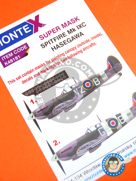 Supermarine Spitfire Mk. IX | Masks in 1/48 scale manufactured by Montex Mask (ref. K48181) image