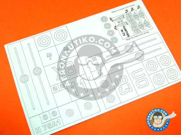 Image 2: Curtiss P-36 Hawk | Masks in 1/48 scale manufactured by Montex Mask (ref. K48183)