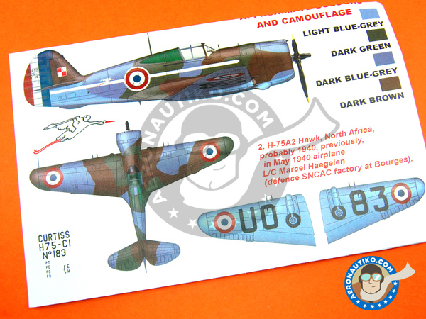 Image 7: Curtiss P-36 Hawk | Masks in 1/48 scale manufactured by Montex Mask (ref. K48183)