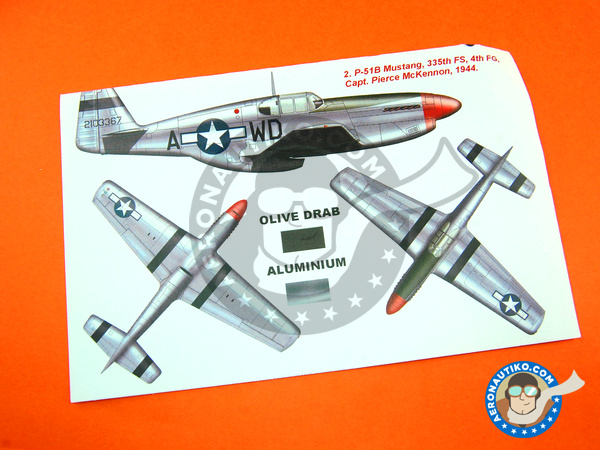 Image 4: North American P-51 Mustang B | Máscaras en escala 1/48 fabricado por Montex Mask (ref. K48184)