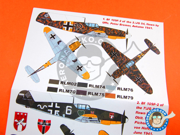 Image 5: Messerschmitt Bf 109 F-2 | Masks in 1/48 scale manufactured by Montex Mask (ref. K48192)