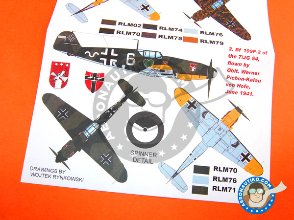 Image 6: Messerschmitt Bf 109 F-2 | Masks in 1/48 scale manufactured by Montex Mask (ref. K48192)