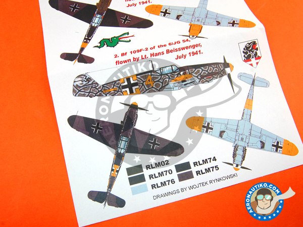 Image 6: Messerschmitt Bf 109 F-2 | Máscaras en escala 1/48 fabricado por Montex Mask (ref. K48193)