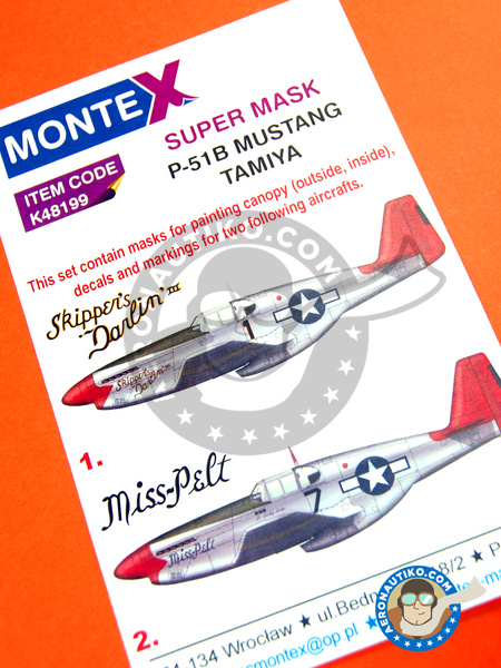 North American P-51 Mustang B | Masks in 1/48 scale manufactured by Montex Mask (ref. K48199) image