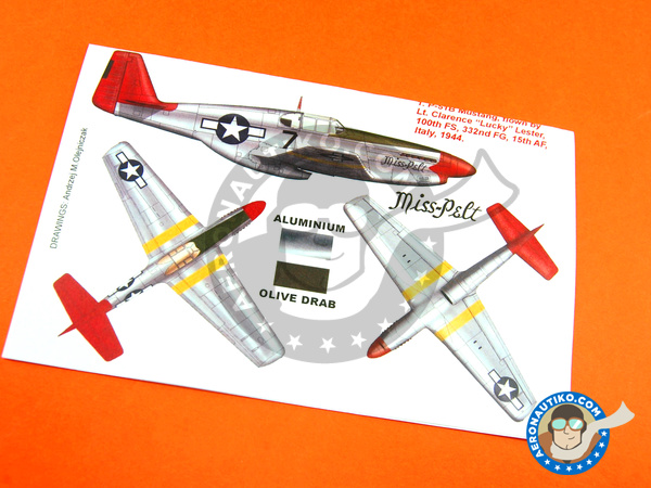 Image 6: North American P-51 Mustang B | Masks in 1/48 scale manufactured by Montex Mask (ref. K48199)