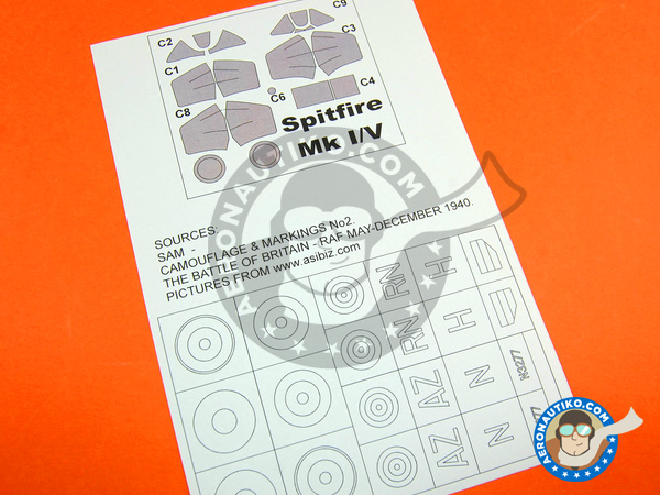 Image 2: Supermarine Spitfire Mk. I | Masks in 1/48 scale manufactured by Montex Mask (ref. K48200)