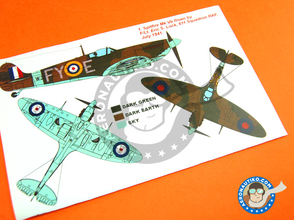 Image 3: Supermarine Spitfire Mk. Vb | Masks in 1/48 scale manufactured by Montex Mask (ref. K48202)