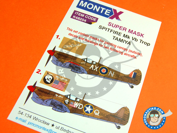 Montex Mask: Masks 1/48 scale - Supermarine Spitfire Mk. Vb - Goubrine ...