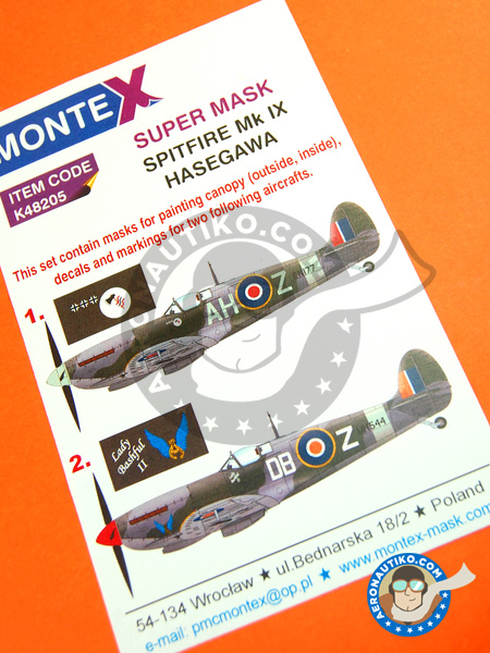 Supermarine Spitfire Mk. IX | Masks in 1/48 scale manufactured by Montex Mask (ref. K48205) image