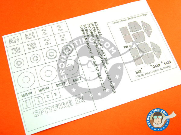 Image 2: Supermarine Spitfire Mk. IX | Máscaras en escala 1/48 fabricado por Montex Mask (ref. K48205)