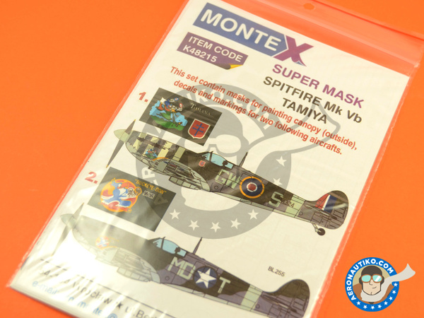 Image 8: Supermarine Spitfire Mk Vb | Masks in 1/48 scale manufactured by Montex Mask (ref. K48215)