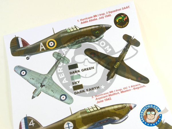 Image 3: Hawker Hurricane Mk I | Masks in 1/48 scale manufactured by Montex Mask (ref. K48224)