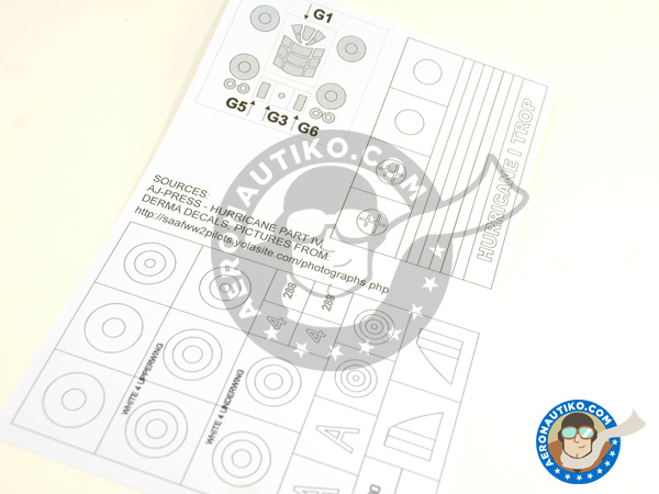 Image 5: Hawker Hurricane Mk I | Masks in 1/48 scale manufactured by Montex Mask (ref. K48224)