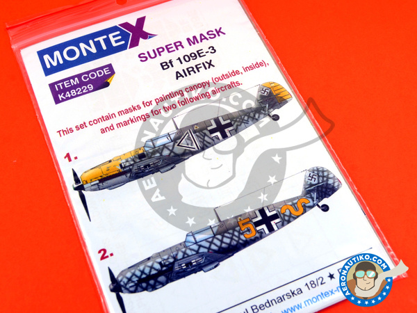 Image 5: Messerschmitt Bf 109 E-3 | Masks in 1/48 scale manufactured by Montex Mask (ref. K48229)