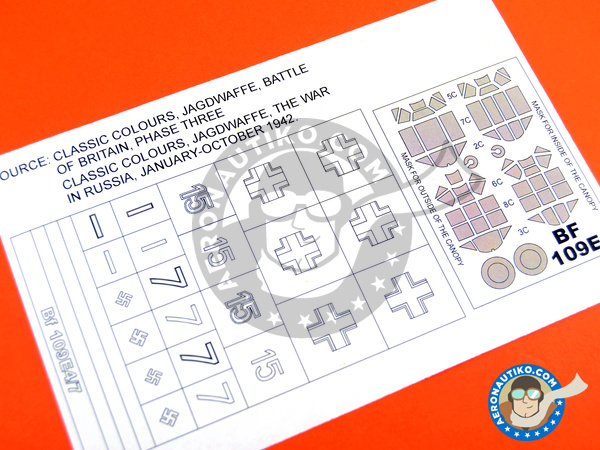 Image 2: Messerschmitt Bf 109 E-4 | Masks in 1/48 scale manufactured by Montex Mask (ref. K48230)