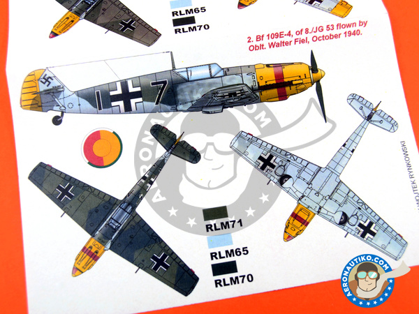 Image 4: Messerschmitt Bf 109 E-4 | Masks in 1/48 scale manufactured by Montex Mask (ref. K48230)