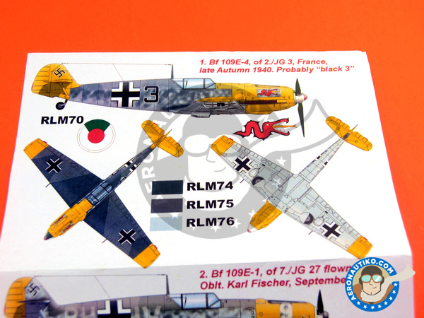 Image 3: Messerschmitt Bf 109 E-1/4 | Masks in 1/48 scale manufactured by Montex Mask (ref. K48232)