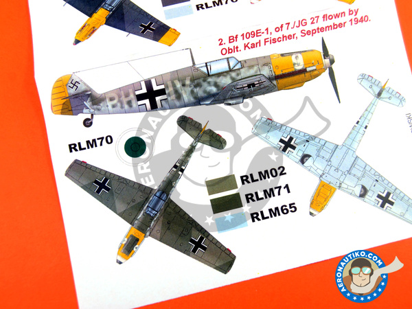 Image 4: Messerschmitt Bf 109 E-1/4 | Masks in 1/48 scale manufactured by Montex Mask (ref. K48232)