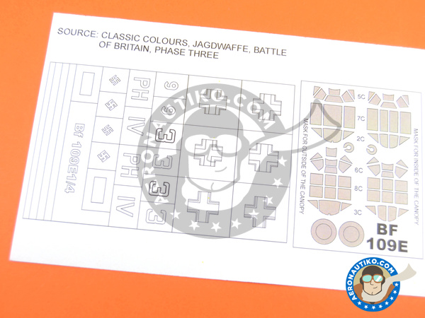 Image 5: Messerschmitt Bf 109 E-1/4 | Masks in 1/48 scale manufactured by Montex Mask (ref. K48232)