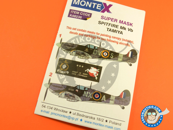 Image 7: Supermarine Spitfire Mk. Vb | Masks in 1/48 scale manufactured by Montex Mask (ref. K48236)