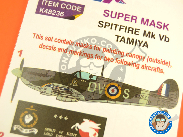 Image 9: Supermarine Spitfire Mk. Vb | Masks in 1/48 scale manufactured by Montex Mask (ref. K48236)