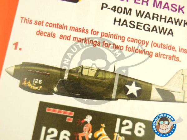 Image 6: Curtiss P-40 Warhawk M | Masks in 1/48 scale manufactured by Montex Mask (ref. K48239)