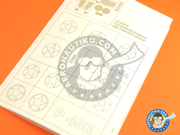 Image 3: Curtiss P-40 Warhawk E | Masks in 1/48 scale manufactured by Montex Mask (ref. K48240)