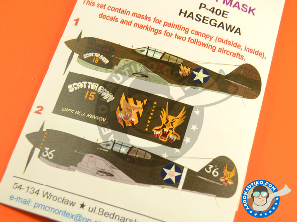 Image 4: Curtiss P-40 Warhawk E | Masks in 1/48 scale manufactured by Montex Mask (ref. K48240)