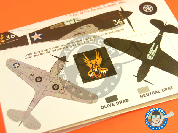 Image 6: Curtiss P-40 Warhawk E | Masks in 1/48 scale manufactured by Montex Mask (ref. K48240)