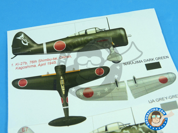 Image 3: Nakajima Ki-27 Nate | Masks in 1/48 scale manufactured by Montex Mask (ref. K48249)