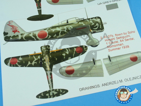 Image 4: Nakajima Ki-27 Nate | Masks in 1/48 scale manufactured by Montex Mask (ref. K48249)