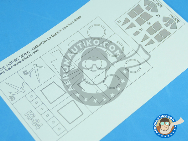 Image 5: Najakima Ki-84 | Masks in 1/48 scale manufactured by Montex Mask (ref. K48250)