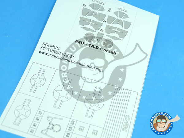 Image 5: Vought F4U Corsair 1D | Masks in 1/48 scale manufactured by Montex Mask (ref. K48251)