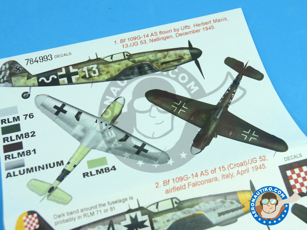 Image 1: Messerschmitt Bf 109 G-14AS | Masks in 1/48 scale manufactured by Montex Mask (ref. K48252)