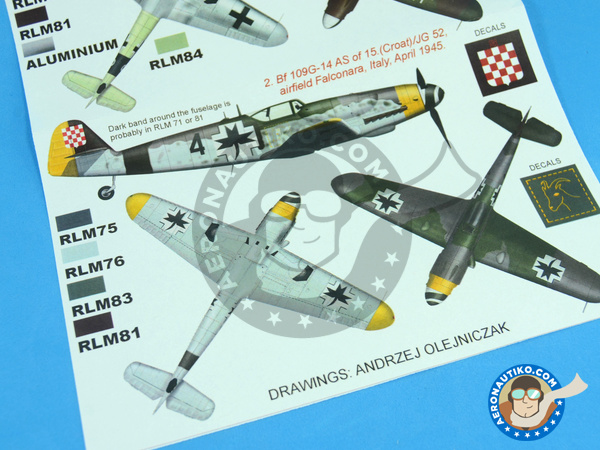 Image 2: Messerschmitt Bf 109 G-14AS | Masks in 1/48 scale manufactured by Montex Mask (ref. K48252)