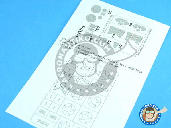 Image 5: Vought F4U Corsair 1 | Masks in 1/48 scale manufactured by Montex Mask (ref. K48253)