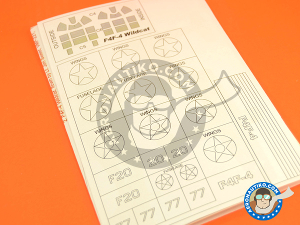 Image 4: Grumman F4F Wildcat | Masks in 1/48 scale manufactured by Montex Mask (ref. K48262)