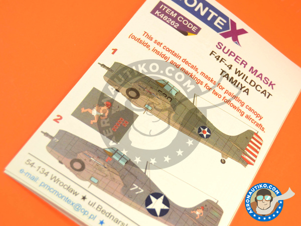 Image 5: Grumman F4F Wildcat | Masks in 1/48 scale manufactured by Montex Mask (ref. K48262)