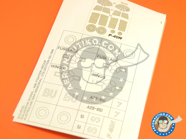 Image 5: Curtiss P-40 Warhawk N | Masks in 1/48 scale manufactured by Montex Mask (ref. K48263)